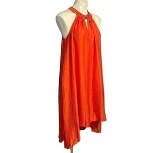 H&M Midi Dress Women Size 2 | Orange / Gold Accent